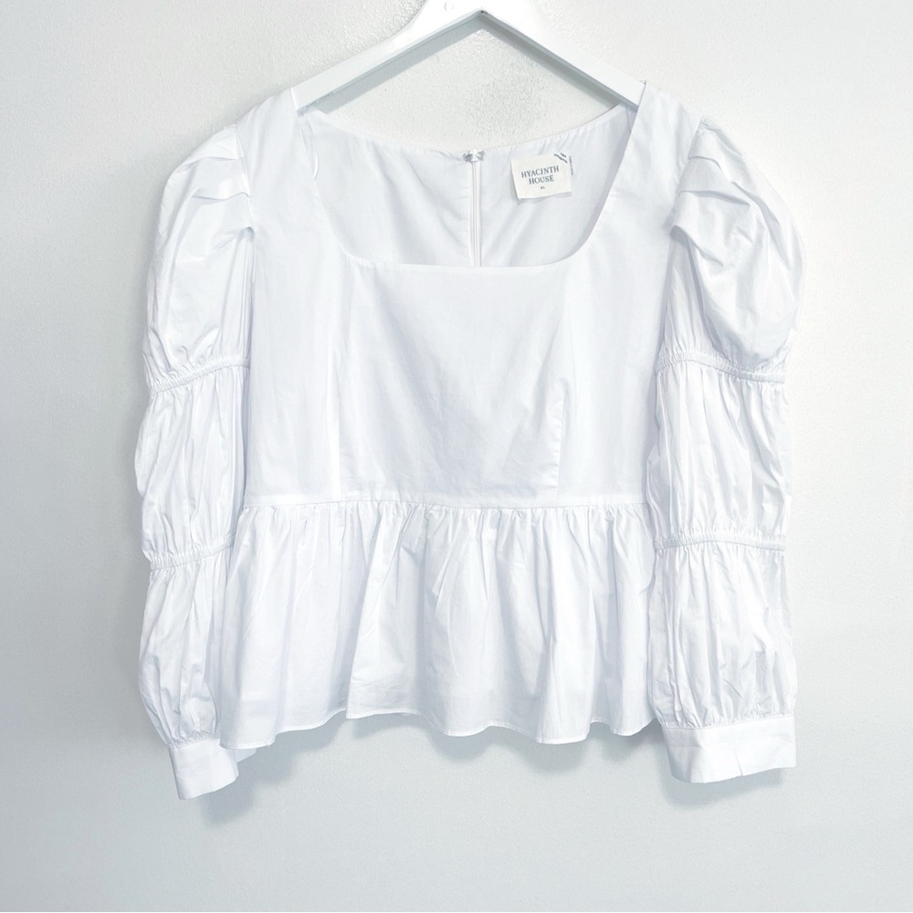BOGO! Tuckernuck Hyacinth House White Clemons Long Sleeve Puff Blouse XL - Picture 4 of 9